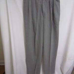 Barry Bricken Heather Grey & White Stripes Dress Pants, sz 14 "NWT"